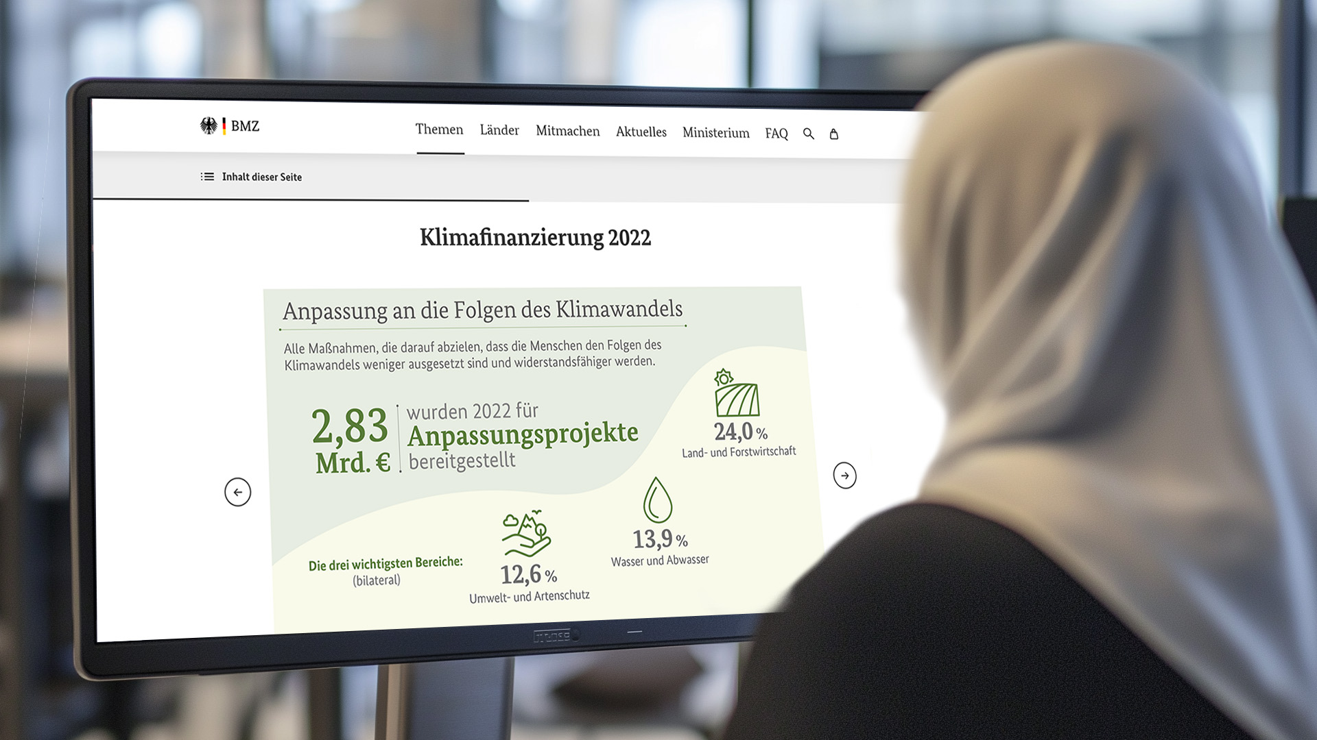 BMZ climate financing 2022 infographic on the BMZ website